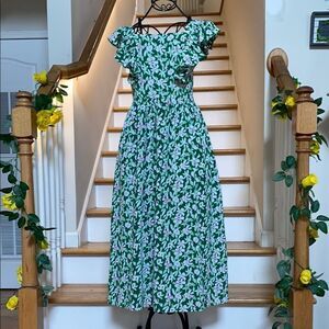 🤍💚🤍 Darling She + Sky Green Floral Maxi Back Bow Dress 🤍💚🤍